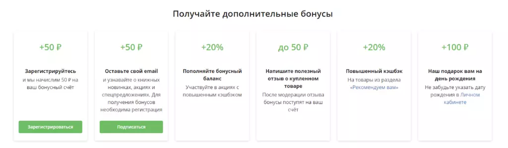 Дополнительные бонусы