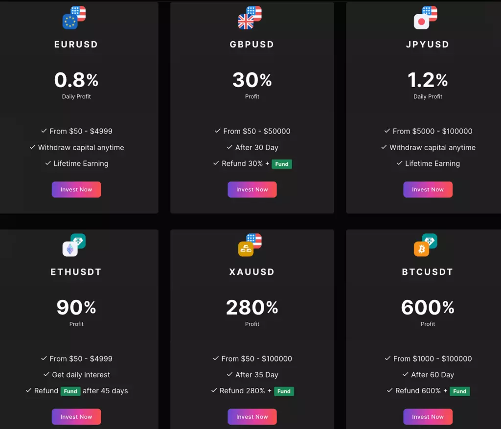 Тарифные планы Tradex10