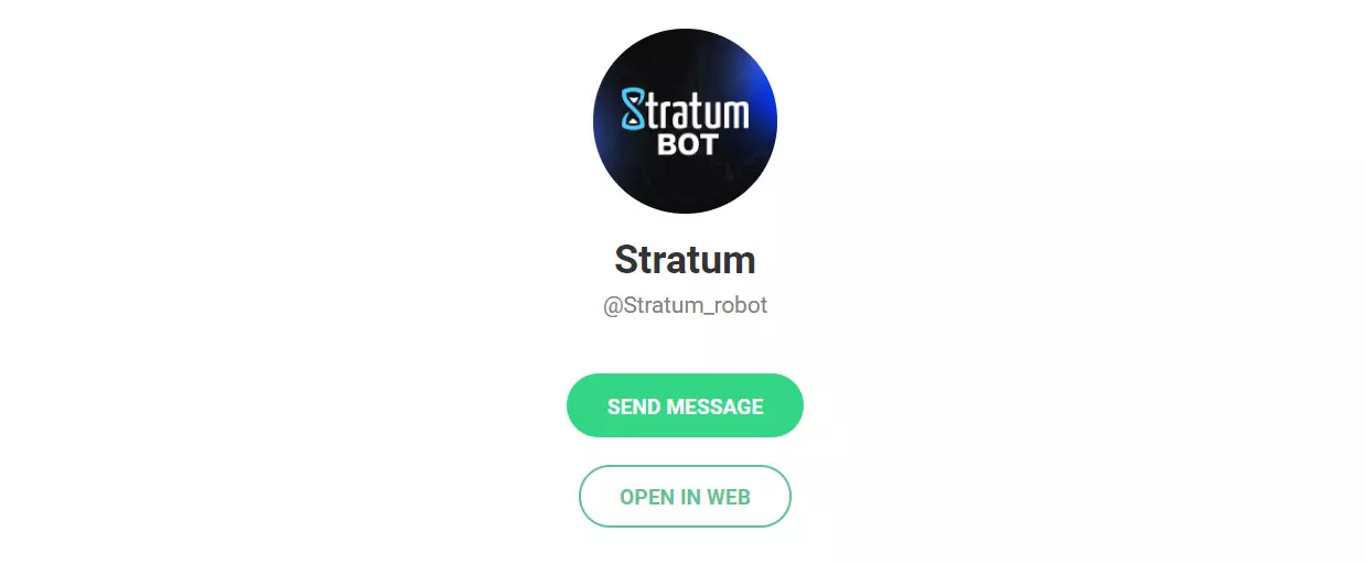 Внешний вид телеграм канала Stratum Robot