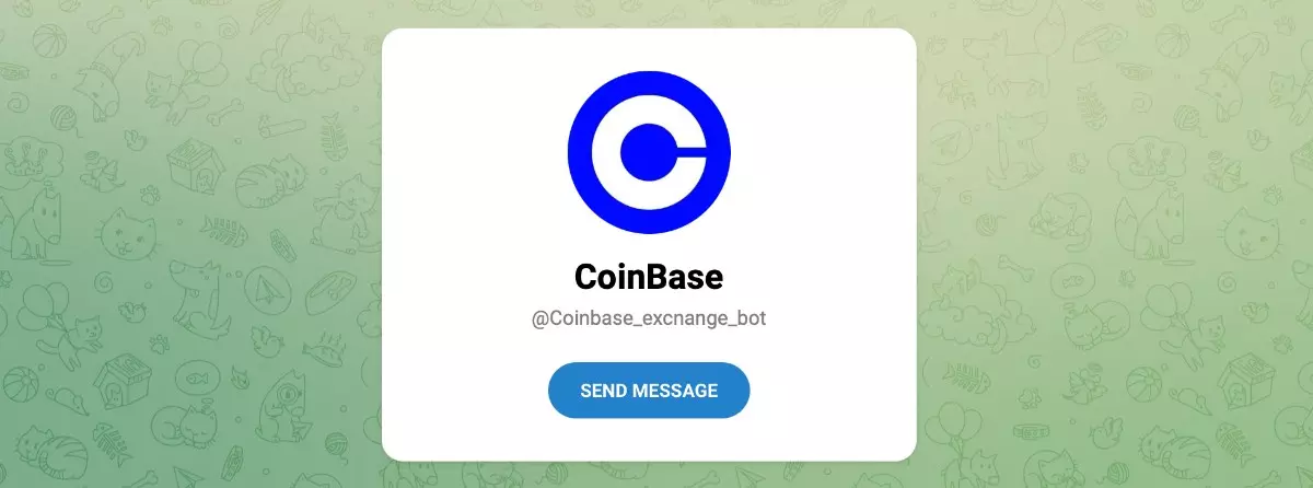 Внешний вид телеграм бота CoinBase