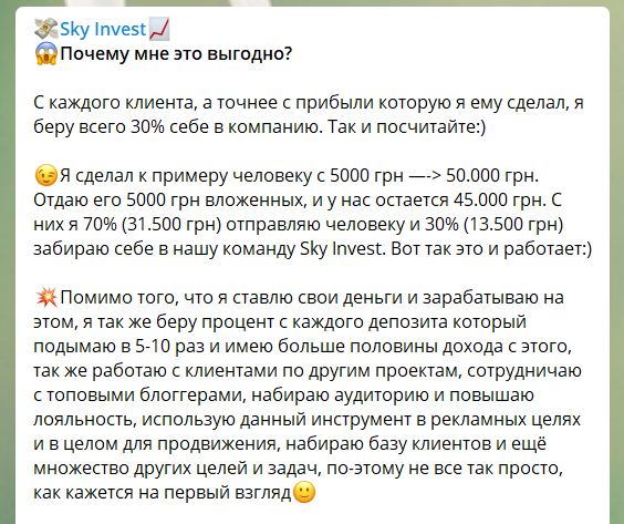 Условия раскрутки