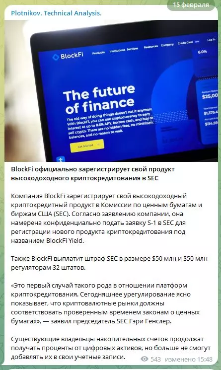 Новости на канале Plotnikov. Technical Analysis