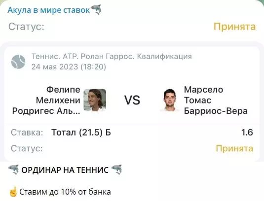 Бесплатные прогнозы на канале Телеграм Акула в мире ставок