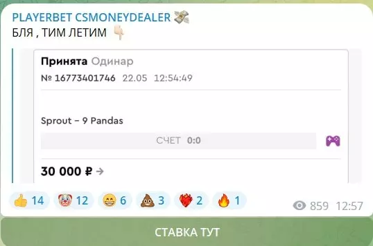 Бесплатные прогнозы на канале Телеграм PLAYERBET