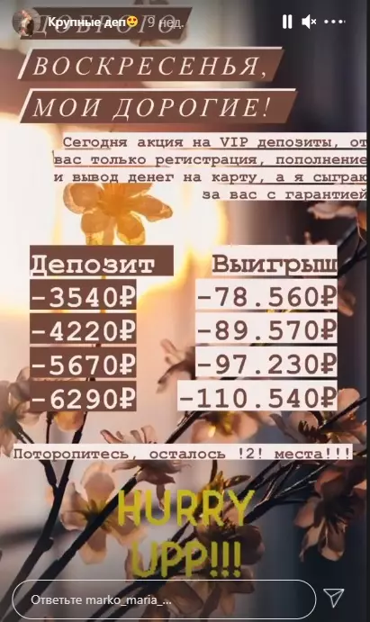 Стоимость раскрутки