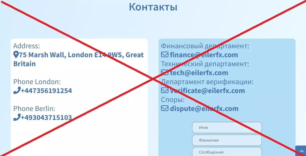 Eiler FX развод