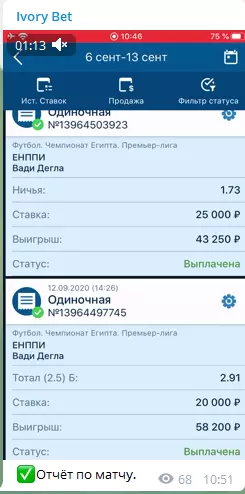 Прогнозист периодически выкладывает отчеты по матчу