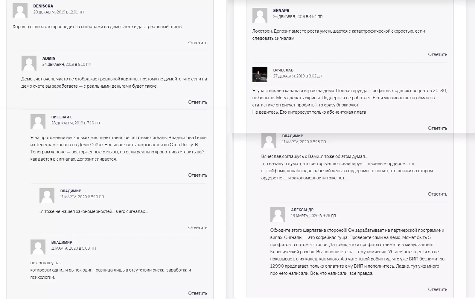 Торговые сигналы подозрительно часто указывают на убыточные сделки