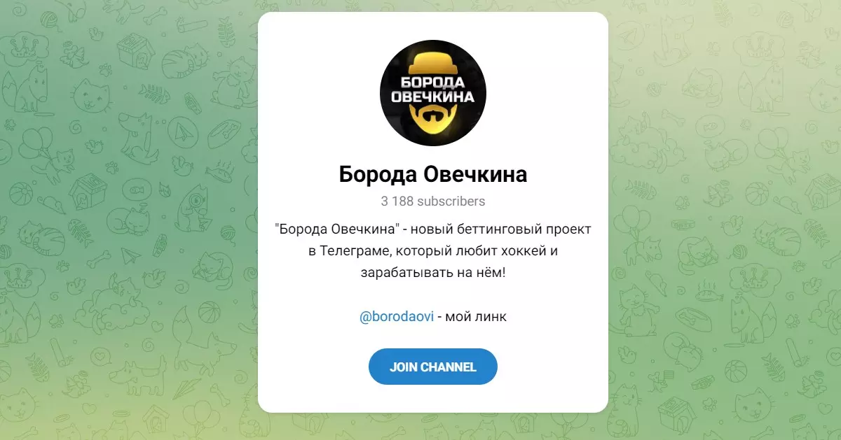 Внешний вид телеграм канала Борода Овечкина