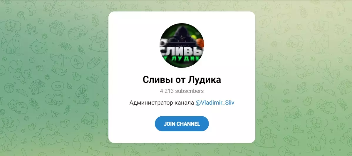 Внешний вид телеграм канала Сливы от Лудика