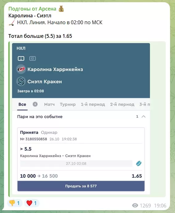 Бесплатная ставка с канала Телеграм Подгоны от Арсена
