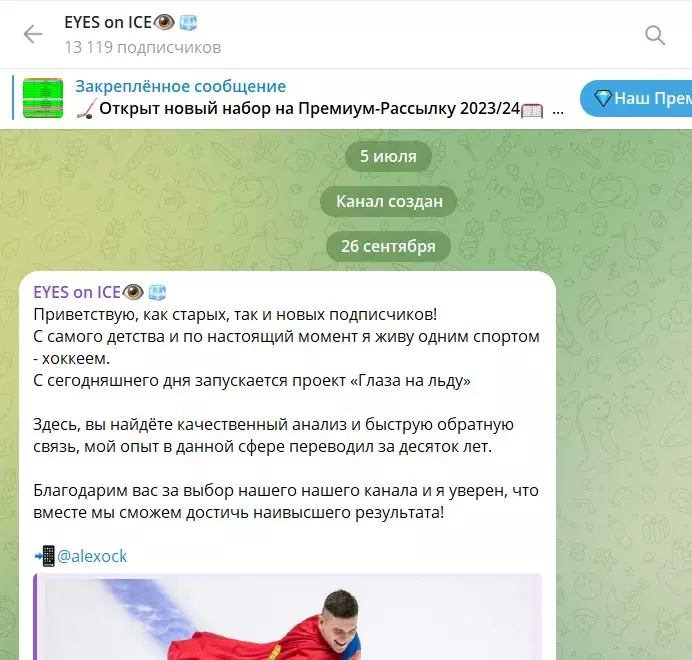 Описание канала Telegram EYES on ICE