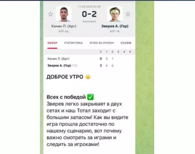 Прогноз на канале Теория тенниса