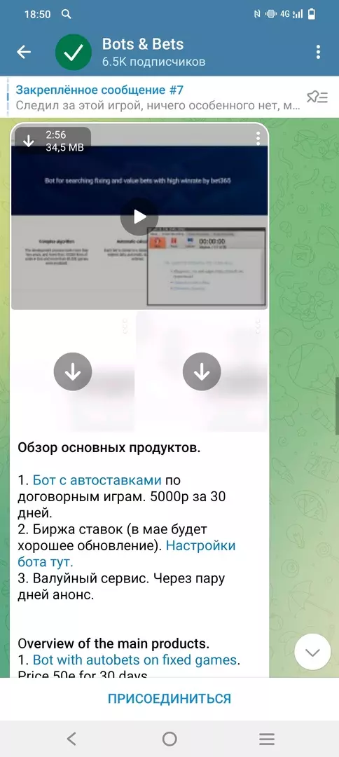 Стоимость услуг Bots & Bets