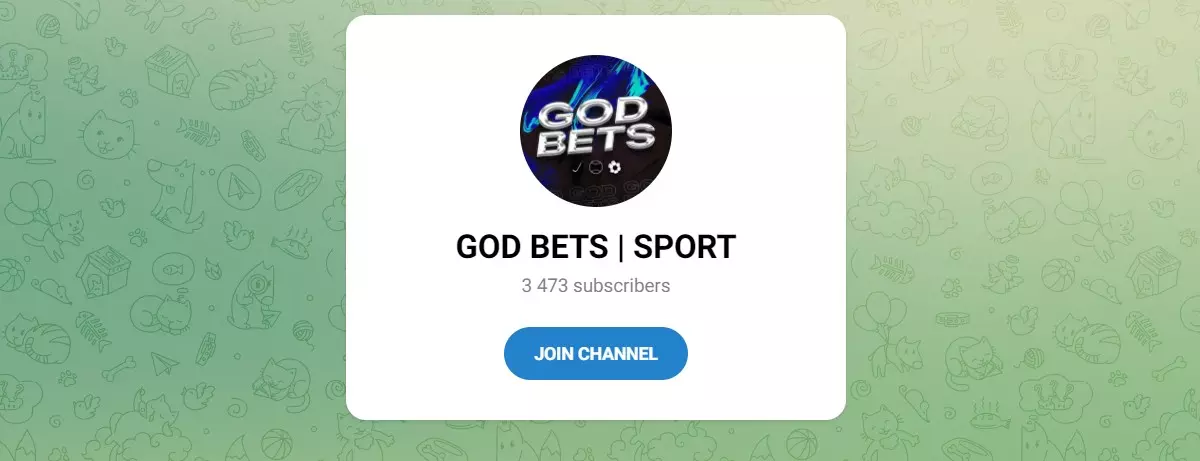 Внешний вид телеграм канала GOD BETS SPORT