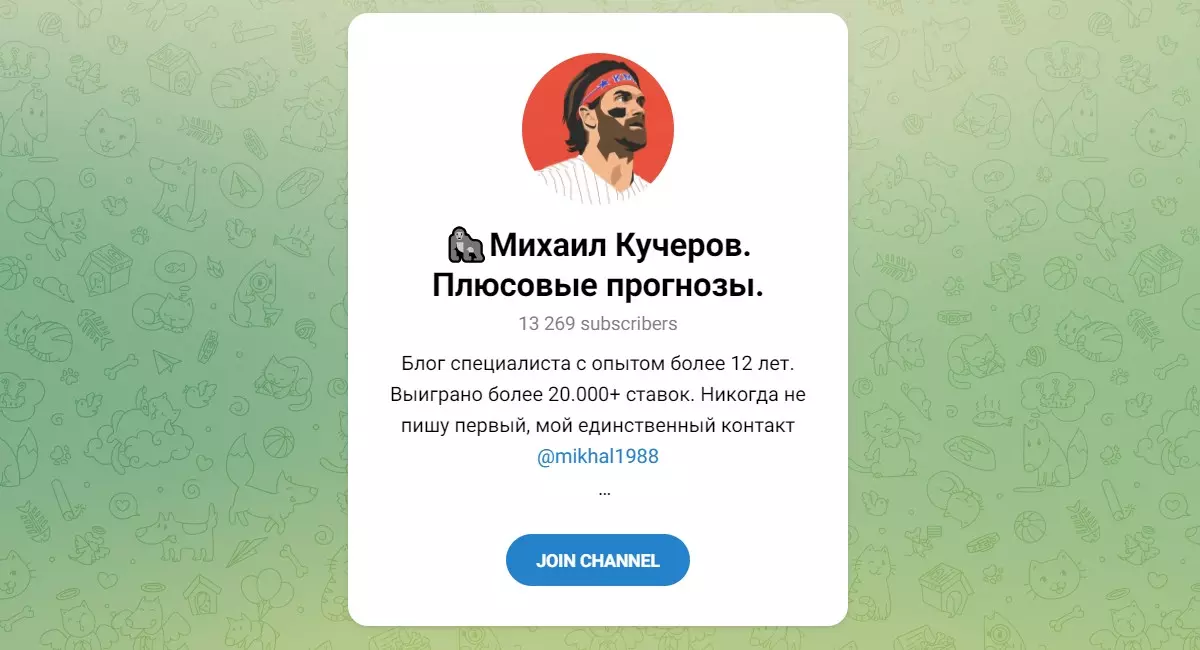 Внешний вид телеграм канала Михаил Кучеров