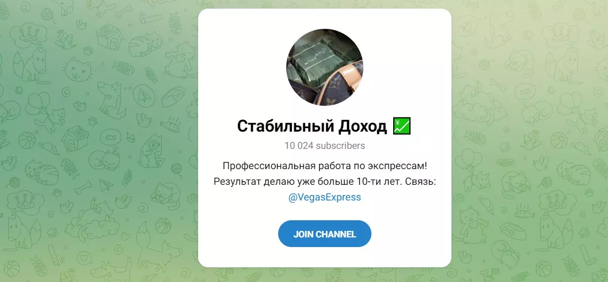 Внешний вид телеграм канала Стабильный Доход