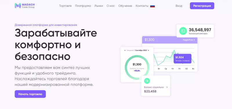 Брокер Madach (madach.co), отзывы клиентов о компании 2023. Как вывести деньги?
