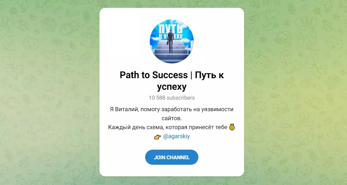 Внешний вид телеграм канала Path to Success