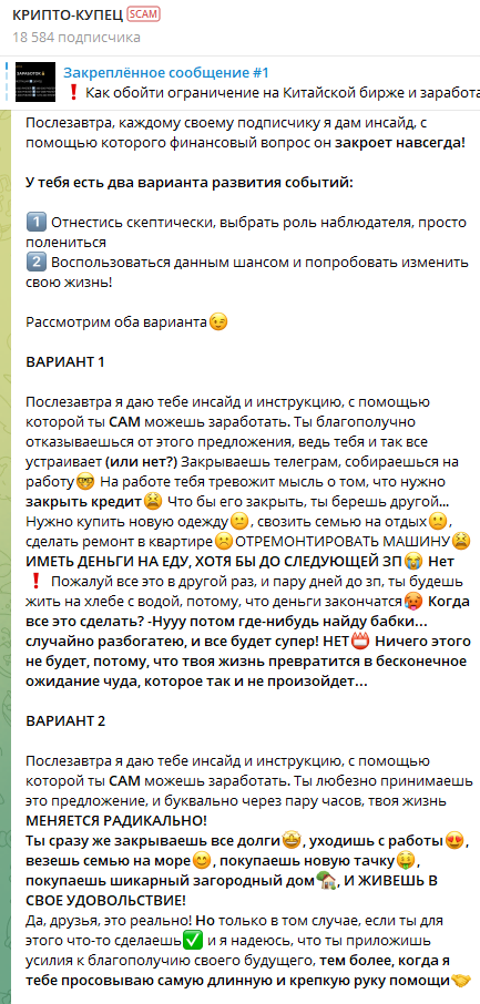 2 варианта развития подписчика