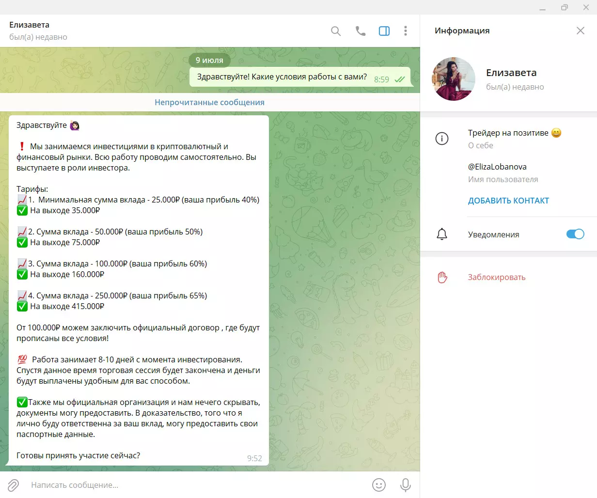 Описание канала «ТТ Елизавета»