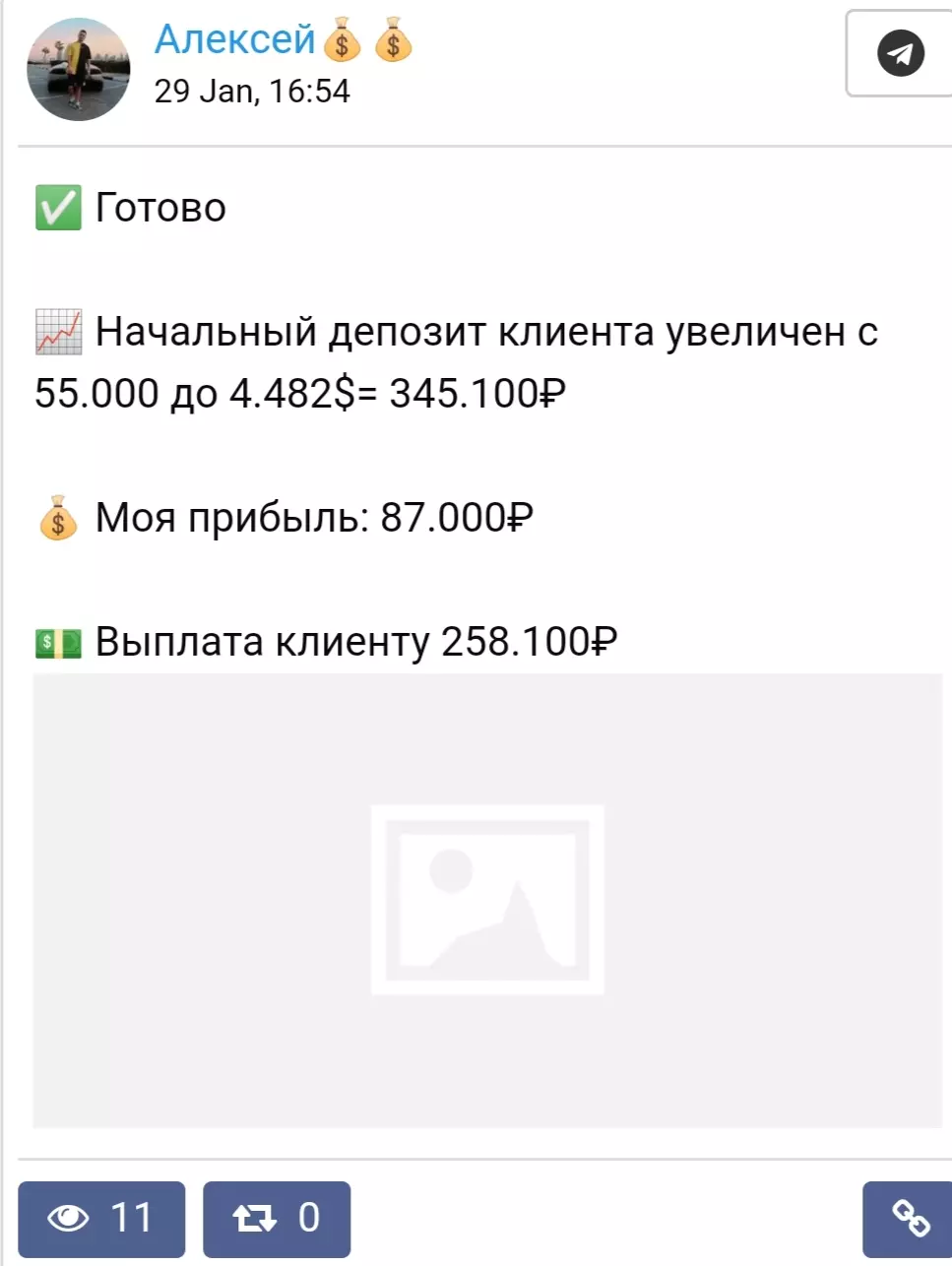 Представлена статистика в виде скринов денежных переводов