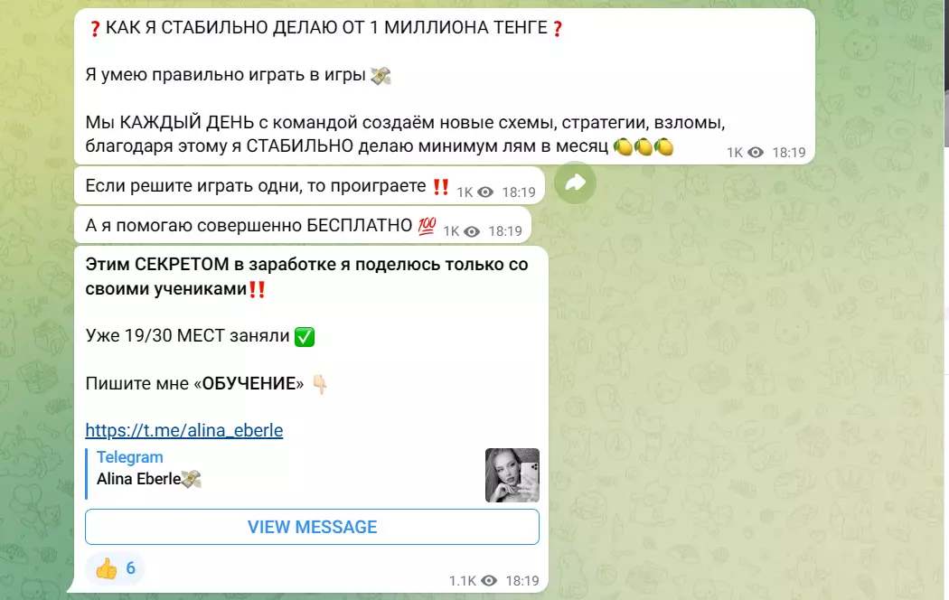 Схема работы канала Alina Gold
