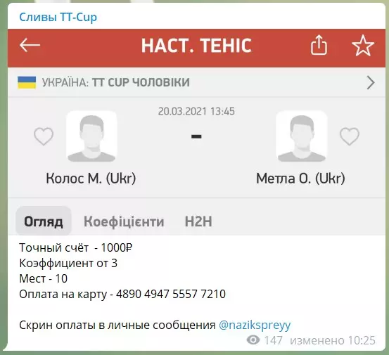 Стоимость услуг каппера