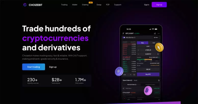 Choizebit (choizebit.com) — новый криптопроект по инвестициям в крипту от аферистов. Отзывы пользователей
