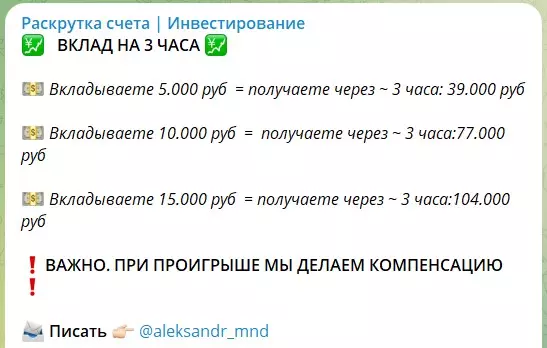Инвестиции на канале Телеграм Раскрутка счета