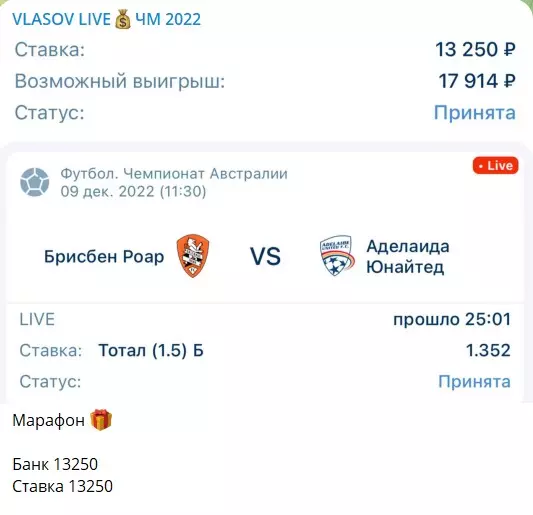 Ставка на марафон каппером Игорем Власовым