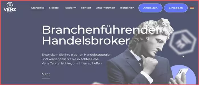 Venz Capital (venzcapital.pro) – брокер от немецких мошенников. Как разводят на проекте. Отзывы