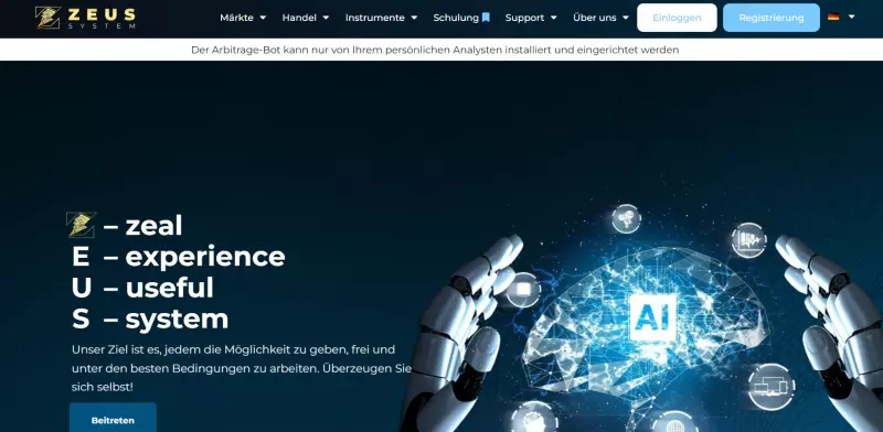 ZEUSystem — сами решайте стоит ли работать с очередным опасным проектом и брокером-лохотронщиком. Возможен развод. Обзор.