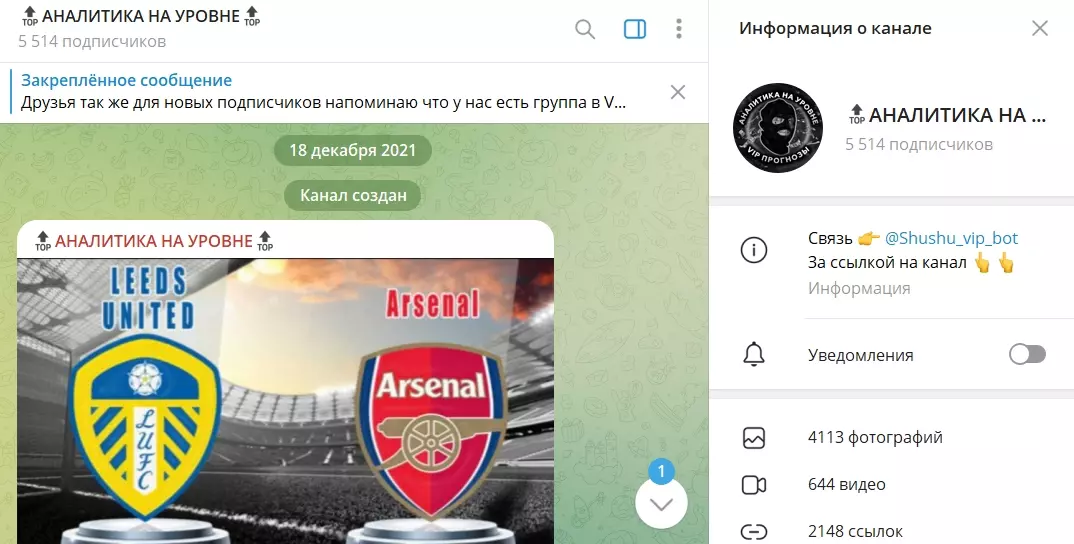 Что известно о канале в телеграме Аналитика на уровне
