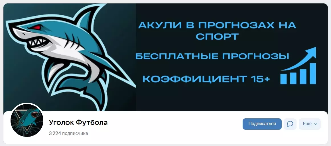 Внешний вид группы ВК Уголок Футбола