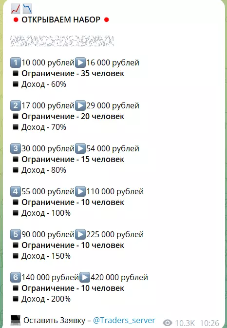 Набор инвесторов на раскрутку счета